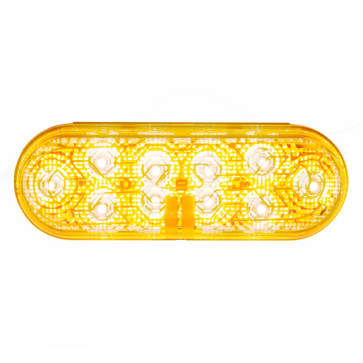 10 LED 6" Oval Light (Turn Signal) With Heated Lens - Amber LED/Amber Lens