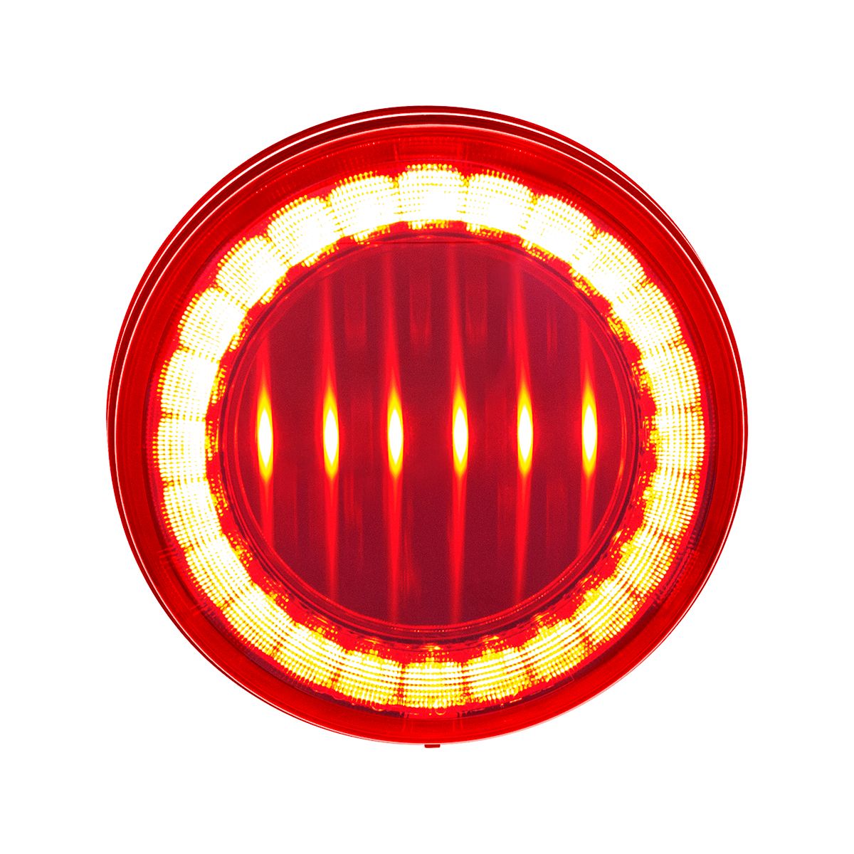 30 LED 4" Round Lumos Light I-Series (Stop, Turn & Tail) - Red LED/Red Lens