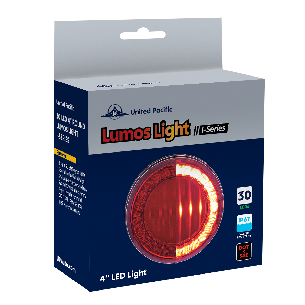 30 LED 4" Round Lumos Light I-Series (Stop, Turn & Tail) - Red LED/Clear Lens - Thumbnail 8