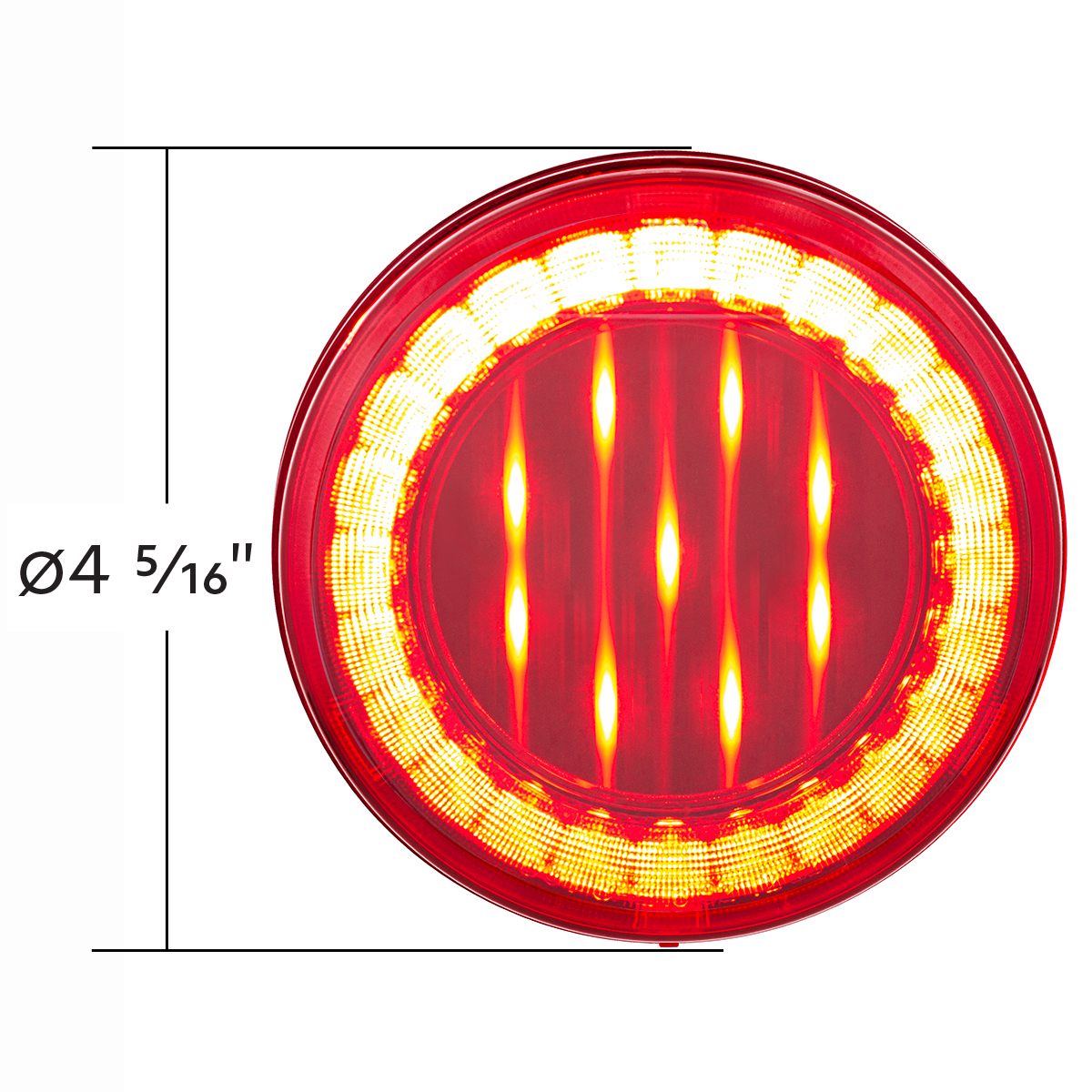 33 LED 4" Round Lumos Light X-Series (Stop, Turn & Tail) - Red LED/Red Lens - Thumbnail 6
