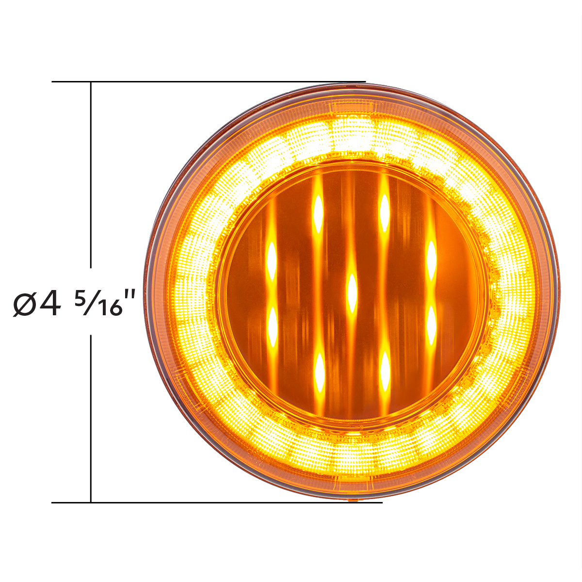 33 LED 4" Round Lumos Light X-Series (Turn Signal) - Amber LED/Amber Lens - Thumbnail 6