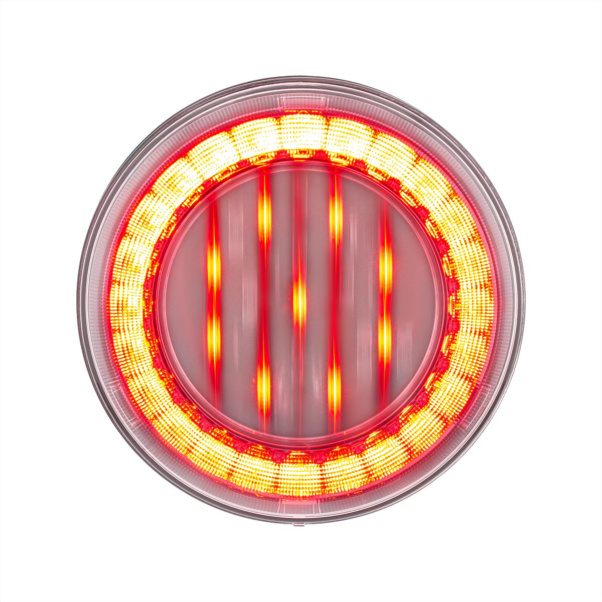 33 LED 4" Round Lumos Light X-Series (Stop, Turn & Tail) - Red LED/Clear Lens