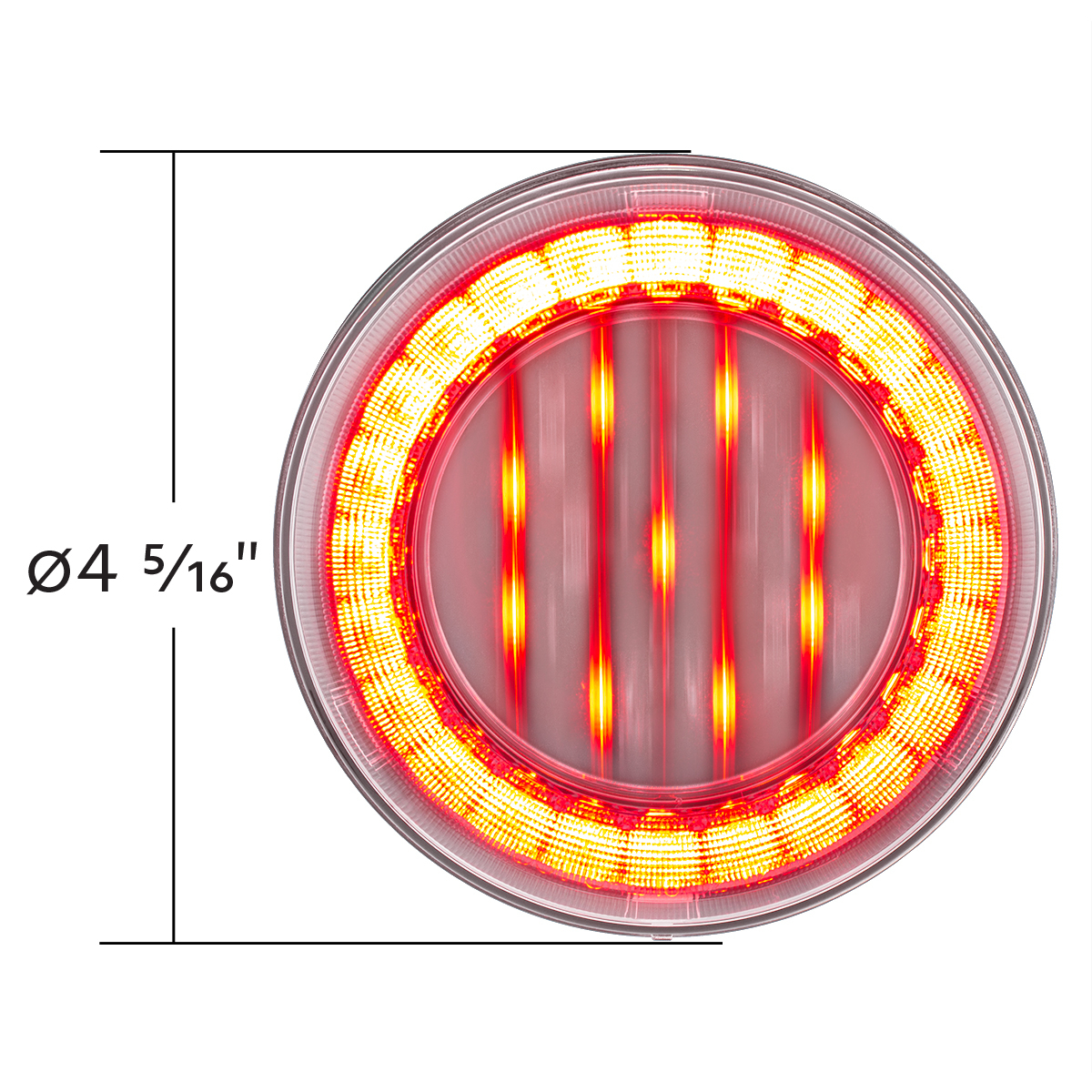 33 LED 4" Round Lumos Light X-Series (Stop, Turn & Tail) - Red LED/Clear Lens - Thumbnail 6