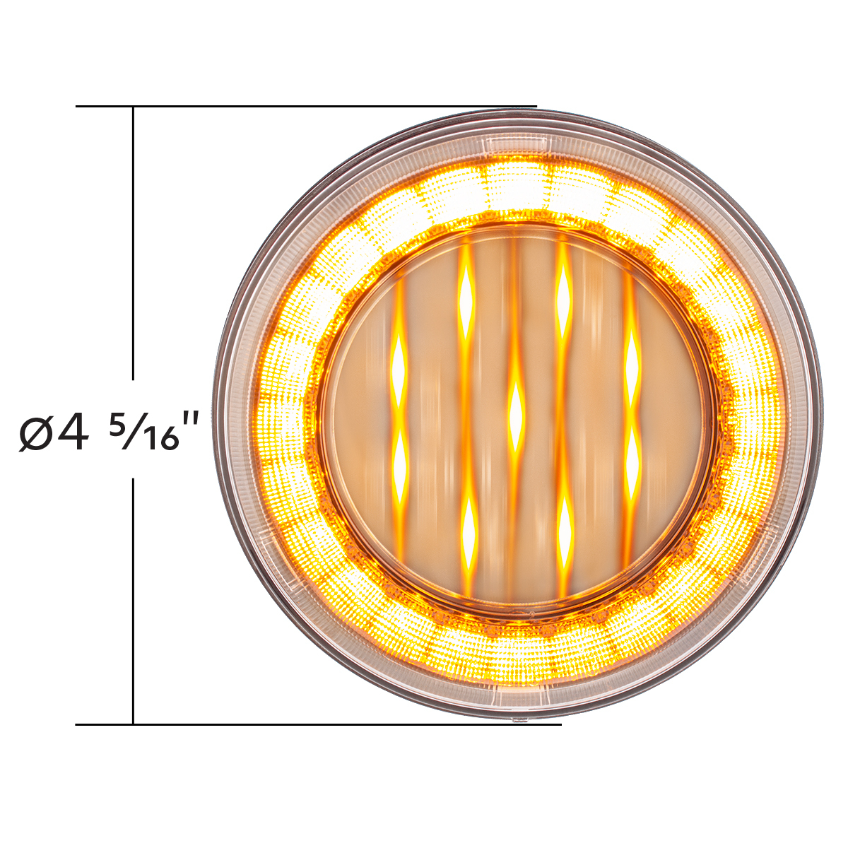 33 LED 4" Round Lumos Light X-Series (Turn Signal) - Amber LED/Clear Lens - Thumbnail 6