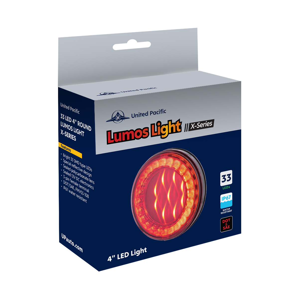 33 LED 4" Round Lumos Light X-Series (Back-Up) - White LED/Clear Lens - Thumbnail 7