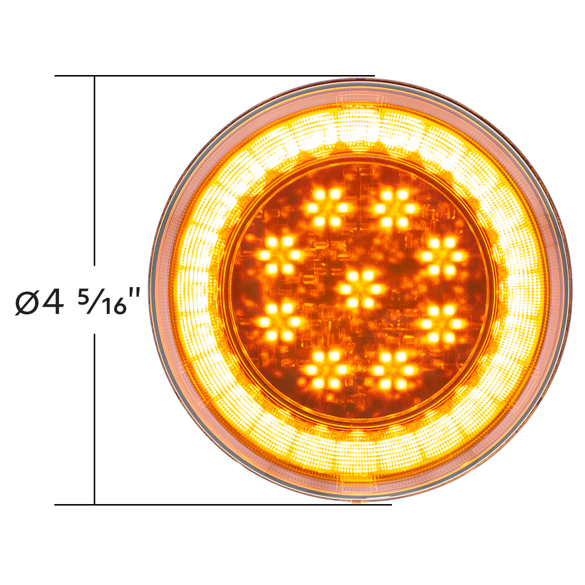 33 LED 4" Round Lumos Light S-Series (Turn Signal) - Amber LED/Amber Lens - Thumbnail 6