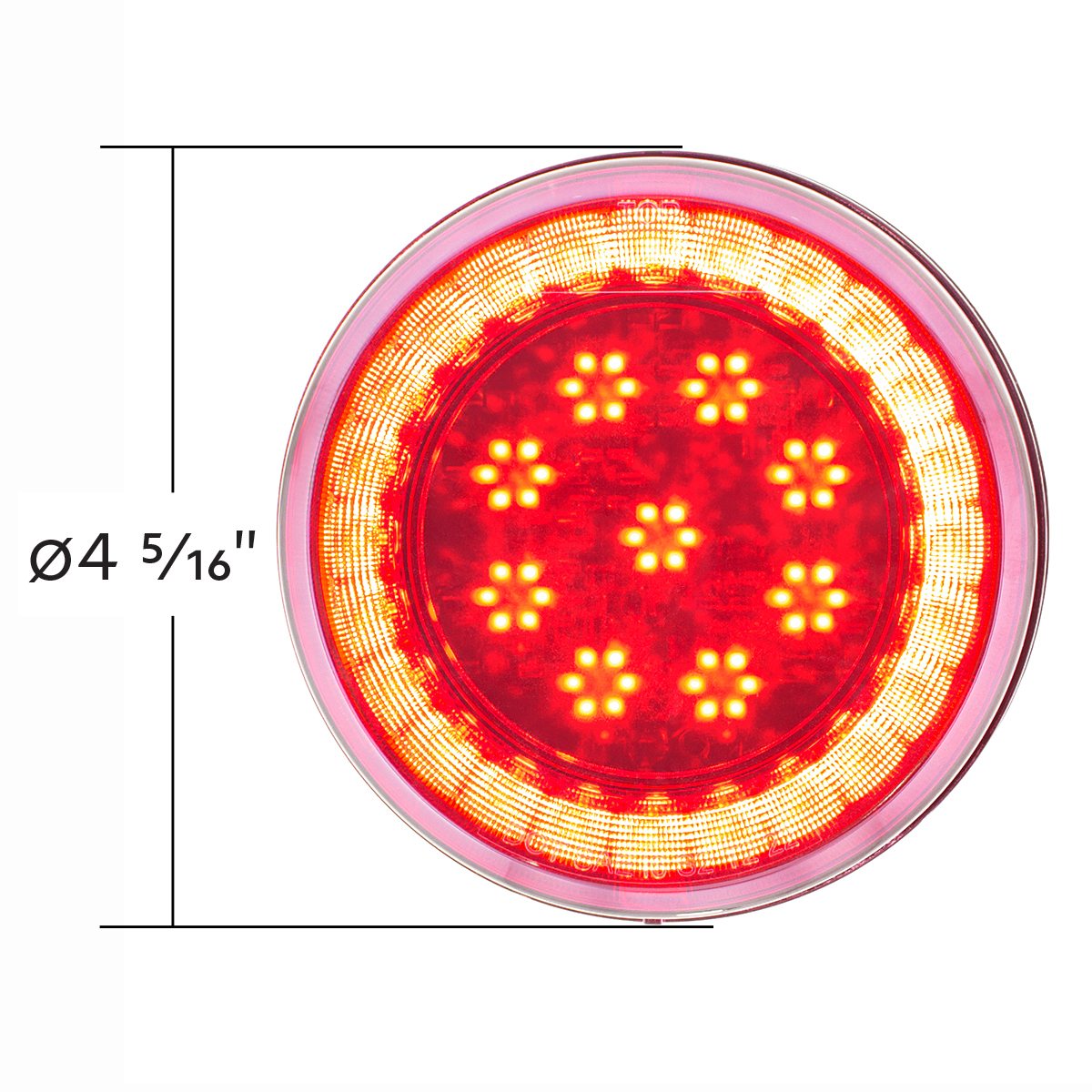 33 LED 4" Round Lumos Light S-Series (Stop, Turn & Tail) - Red LED/Clear Lens - Thumbnail 6