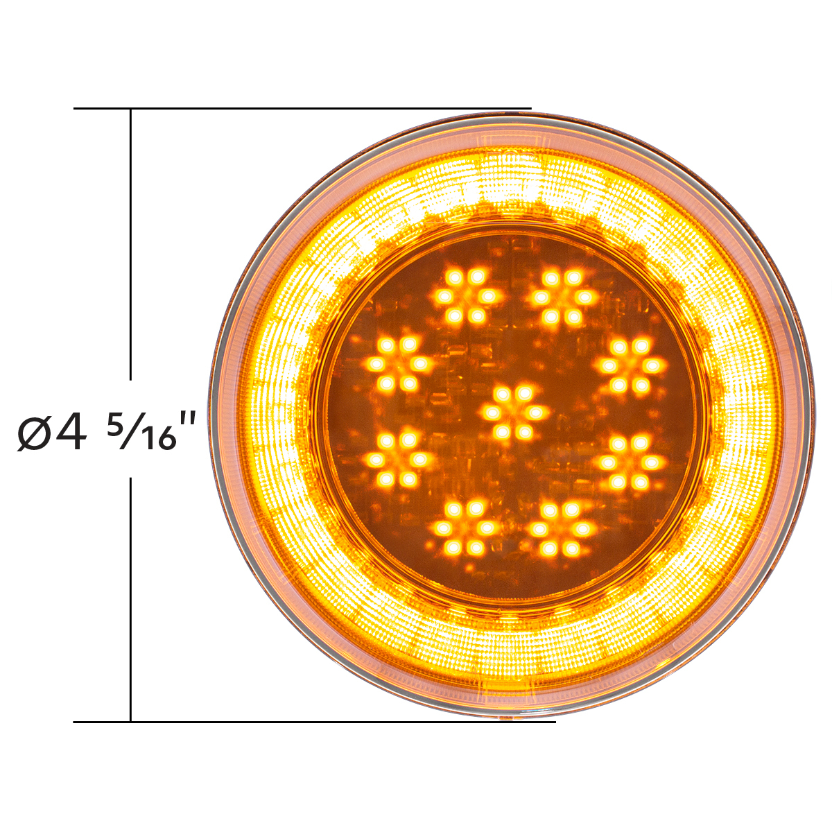 33 LED 4" Round Lumos Light S-Series (Turn Signal) - Amber LED/Clear Lens - Thumbnail 6