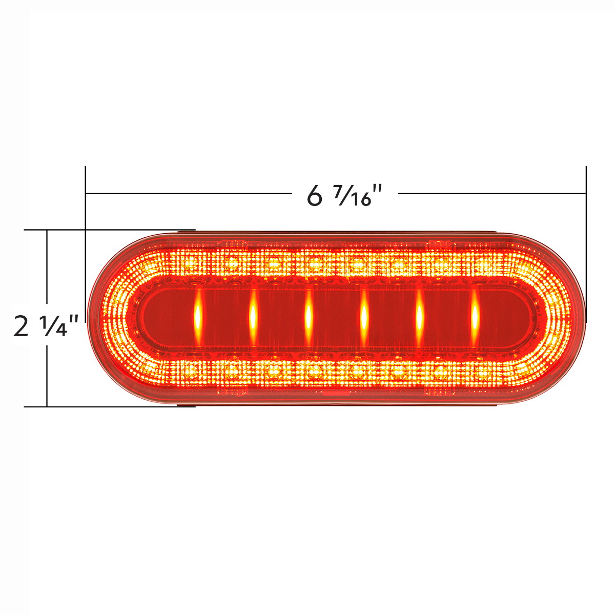 30 LED 6" Oval Lumos Light I-Series (Stop, Turn & Tail) - Red LED/Red Lens - Thumbnail 6
