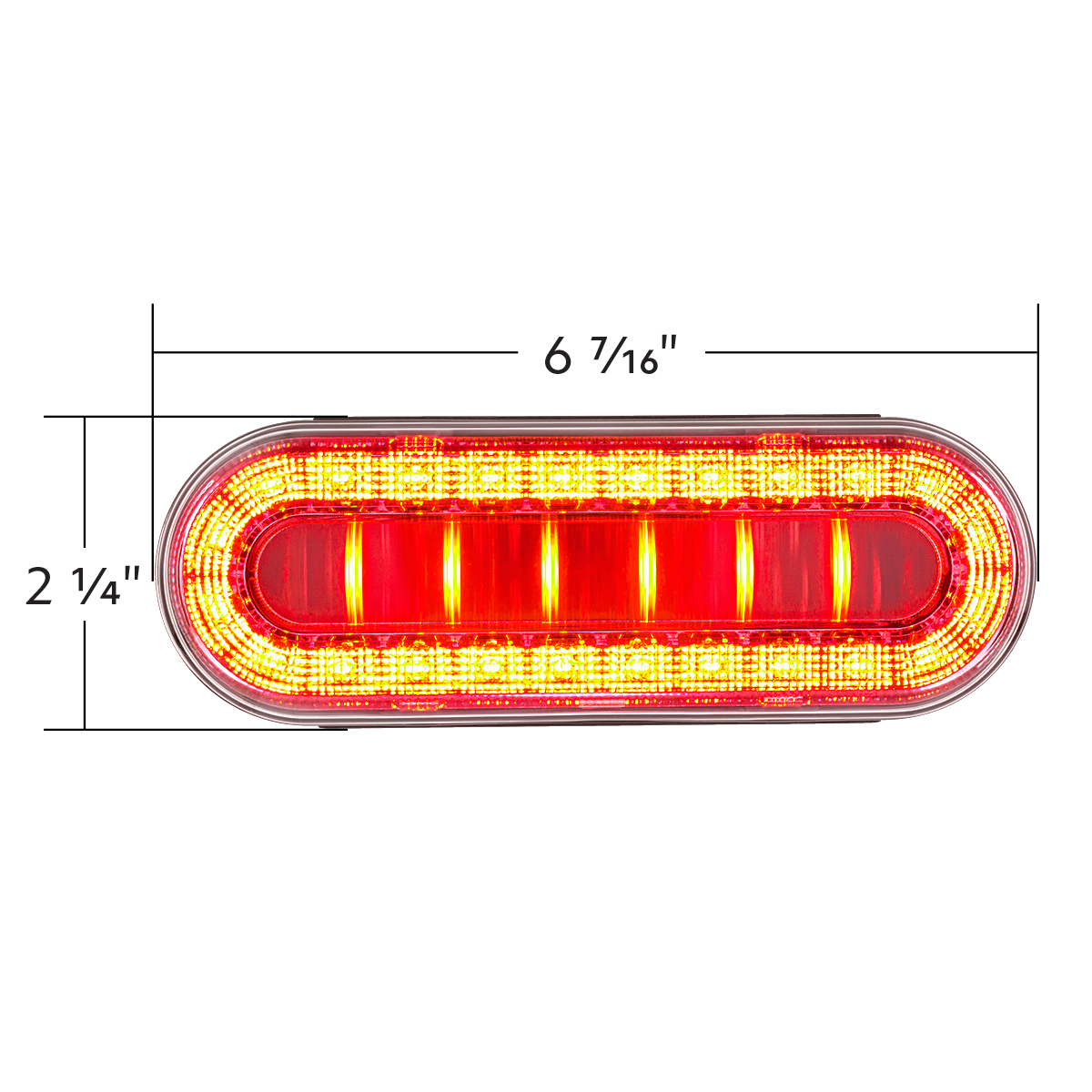 30 LED 6" Oval Lumos Light I-Series (Stop, Turn & Tail) - Red LED/Clear Lens - Thumbnail 6