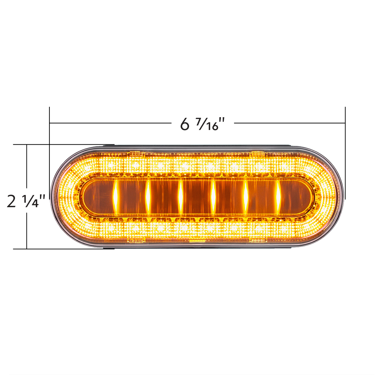 30 LED 6" Oval Lumos Light I-Series (Turn Signal) - Amber LED/Clear Lens - Thumbnail 6