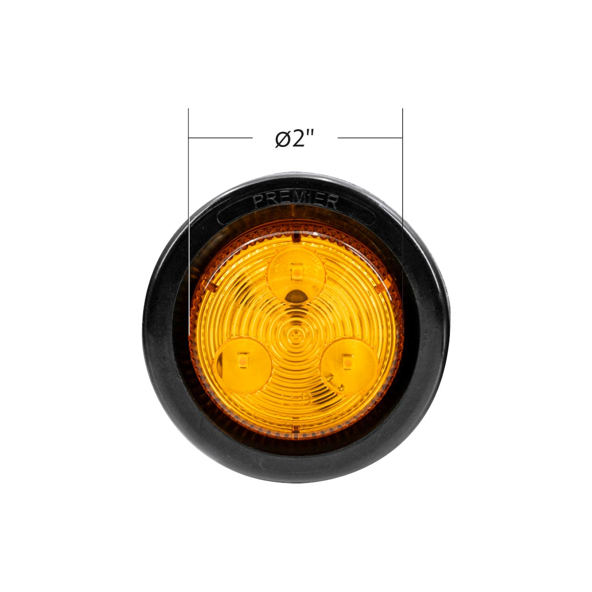 3 LED 2" Round Low Profile Light Kit (Clearance/Marker) - Amber LED/Lens - Thumbnail 7