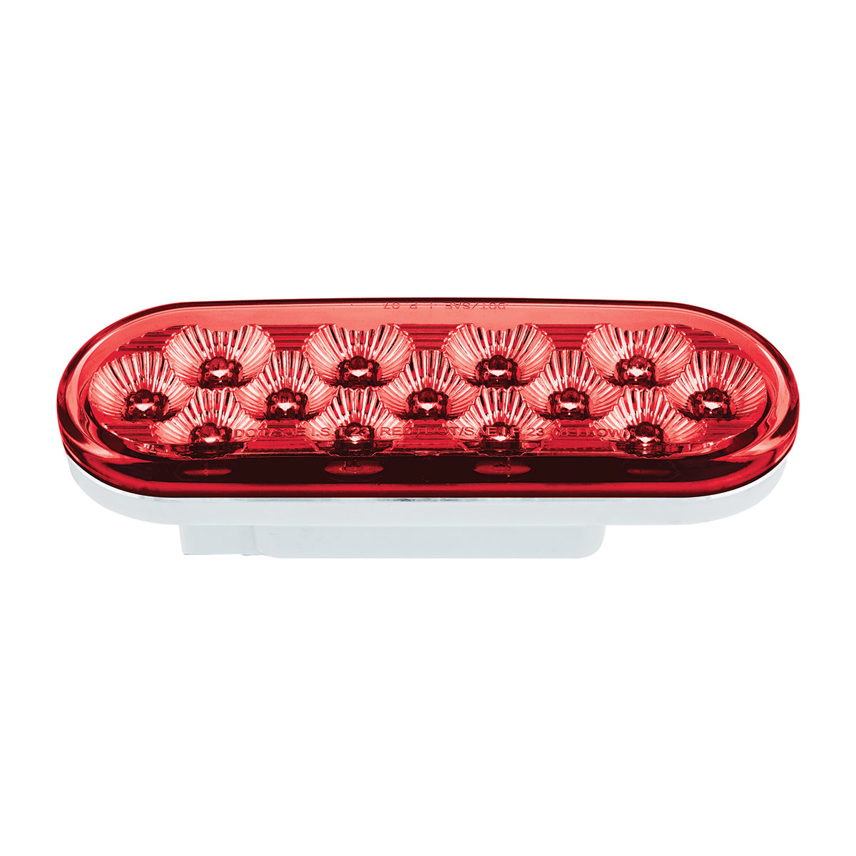 13 LED 6" Oval Double Fury Light (Stop & Turn)-Red & Amber LED/Clear Lens - Thumbnail 6