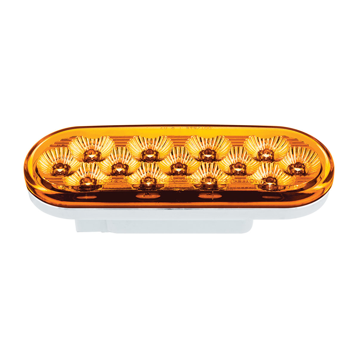 13 LED 6" Oval Double Fury Light (Stop & Turn)-Red & Amber LED/Clear Lens - Thumbnail 7