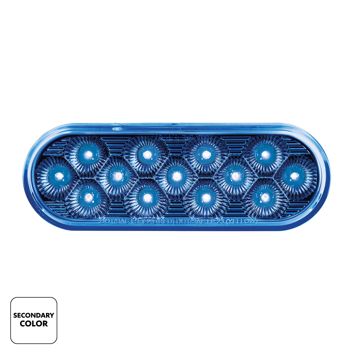 13 LED 6" Oval Double Fury Light (Stop & Turn)-Red & Blue LED/Clear Lens - Thumbnail 3