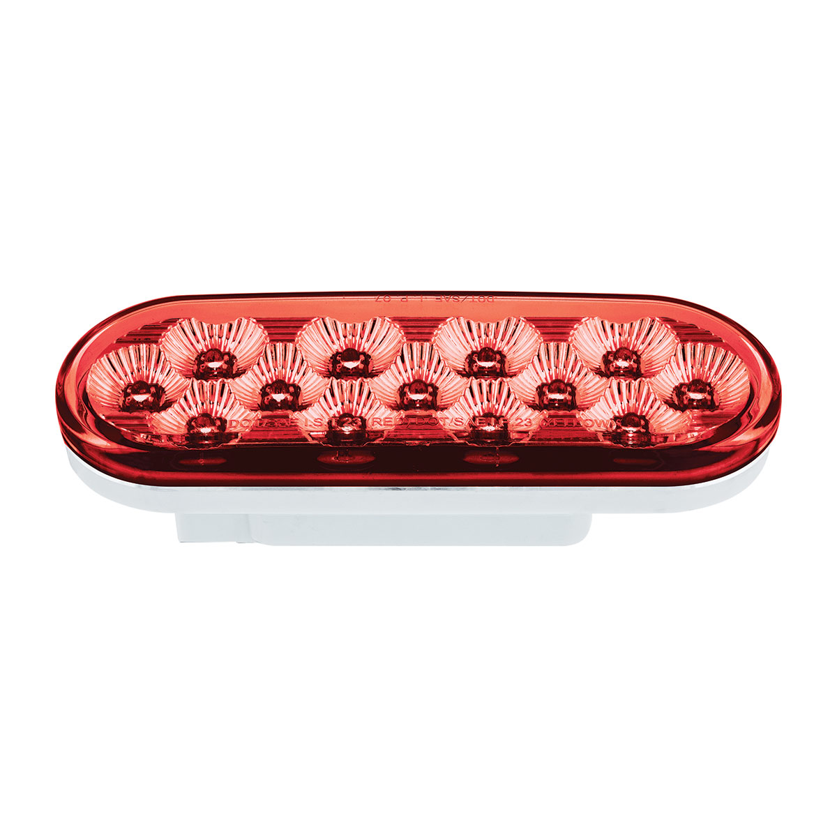 13 LED 6" Oval Double Fury Light (Stop & Turn)-Red & White LED/Clear Lens - Thumbnail 6
