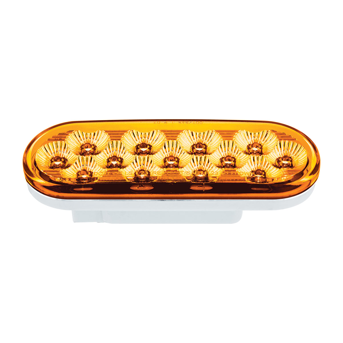 13 LED 6" Oval Double Fury Light (Turn Signal)-Amber & Green LED/Clear Lens - Thumbnail 6