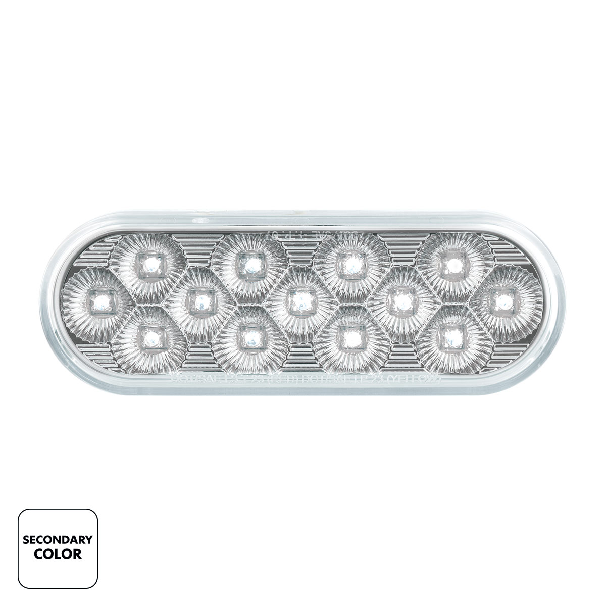 13 LED 6" Oval Double Fury Light (Turn Signal)-Amber & White LED/Clear Lens - Thumbnail 3