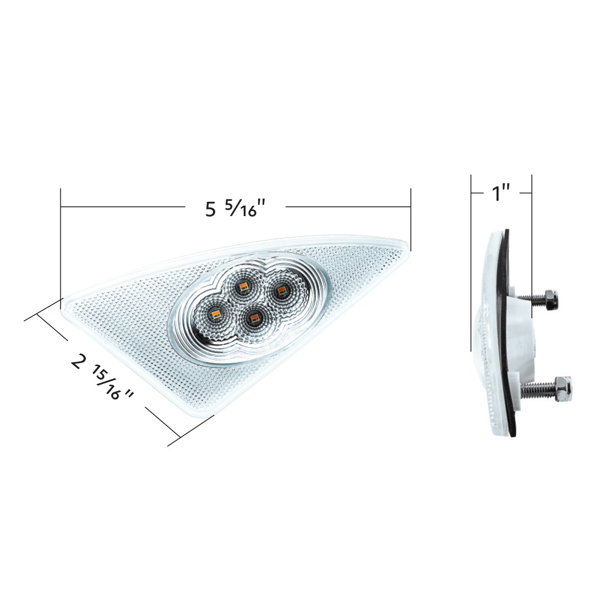 Double Fury 4 LED Fender Signal Light For 2008-2017 Kenworth T660-Amber & Blue LED, Driver - Thumbnail 17