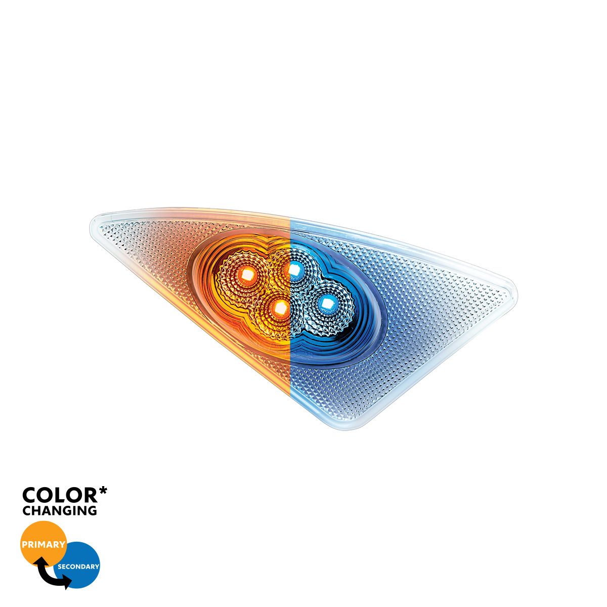 Double Fury 4 LED Fender Signal Light For 2008-2017 Kenworth T660-Amber & Blue LED, Passenger