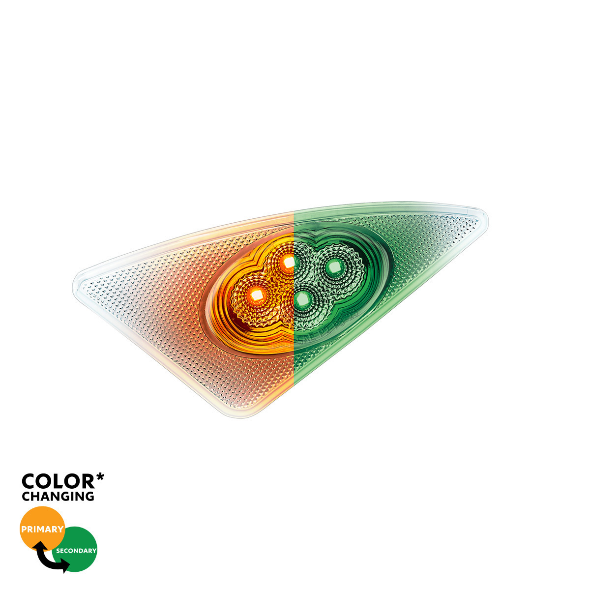 Double Fury 4 LED Fender Signal Light For 2008-2017 Kenworth T660-Amber & Green LED, Driver - Thumbnail 19