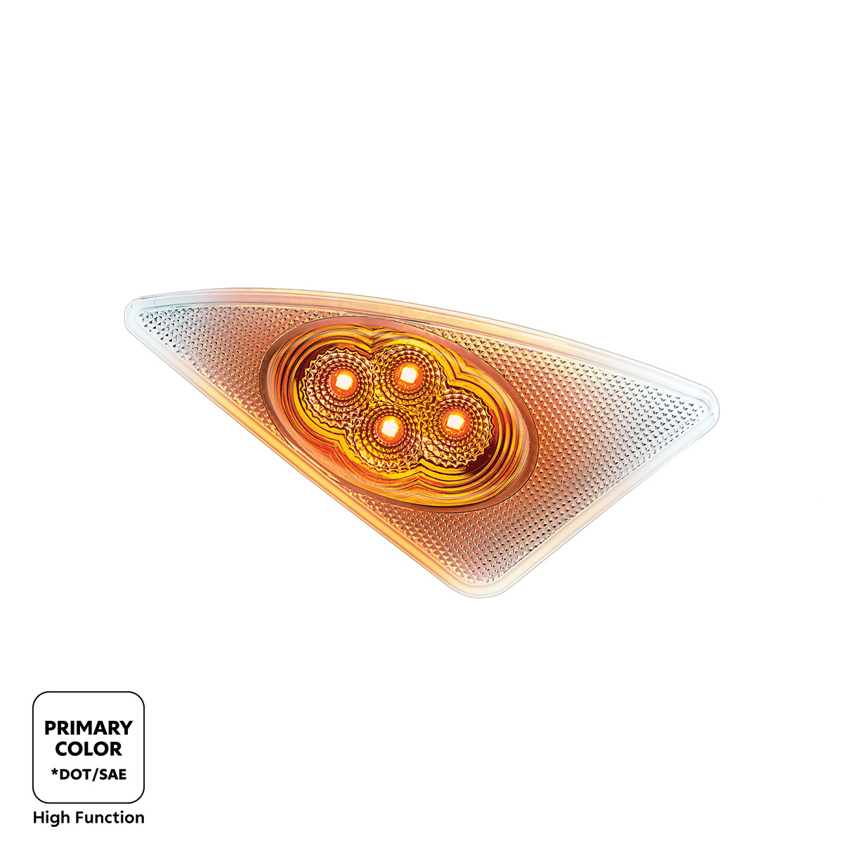 Double Fury 4 LED Fender Signal Light For 2008-2017 Kenworth T660-Amber & Green LED, Passenger - Thumbnail 2