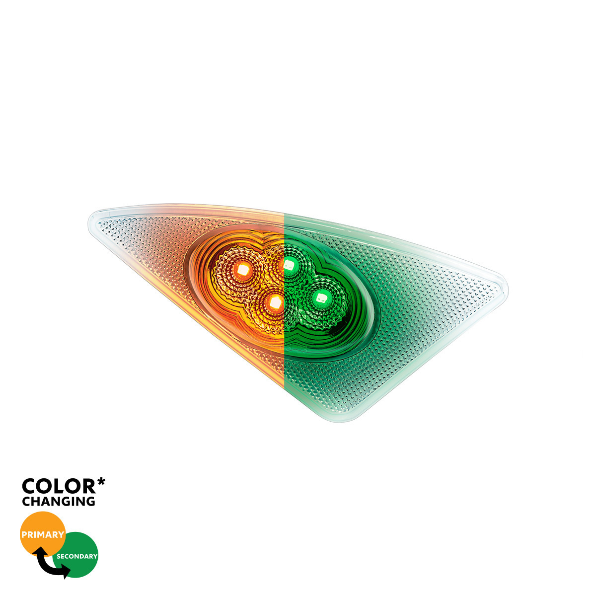 Double Fury 4 LED Fender Signal Light For 2008-2017 Kenworth T660-Amber & Green LED, Passenger - Thumbnail 19