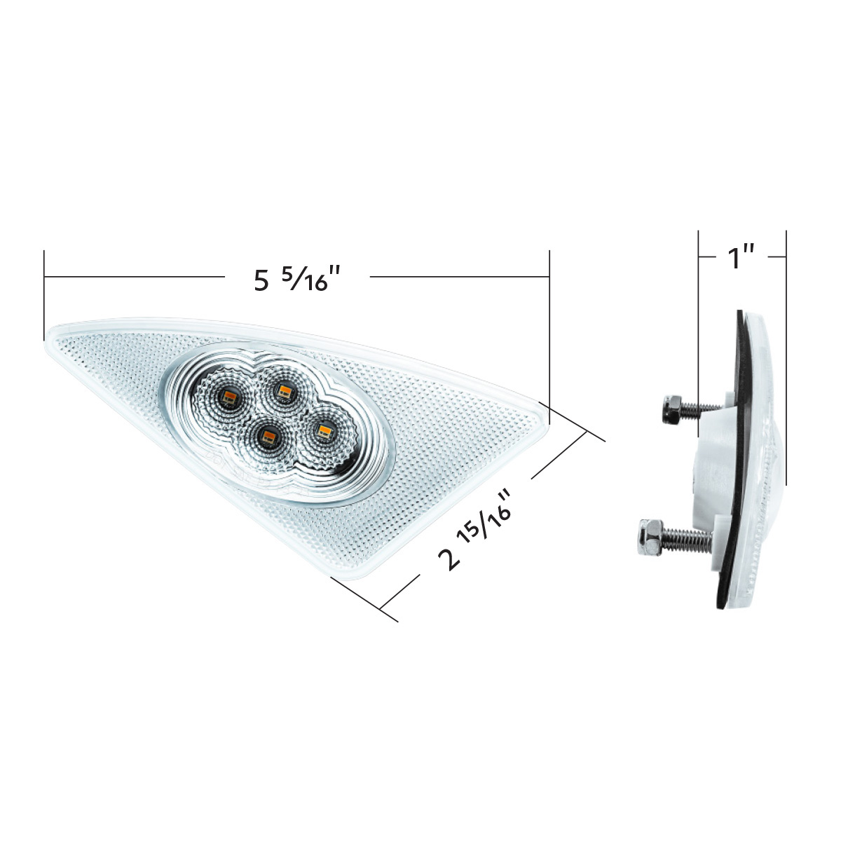 Double Fury 4 LED Fender Signal Light For 2008-2017 Kenworth T660-Amber & White LED, Passenger - Thumbnail 17