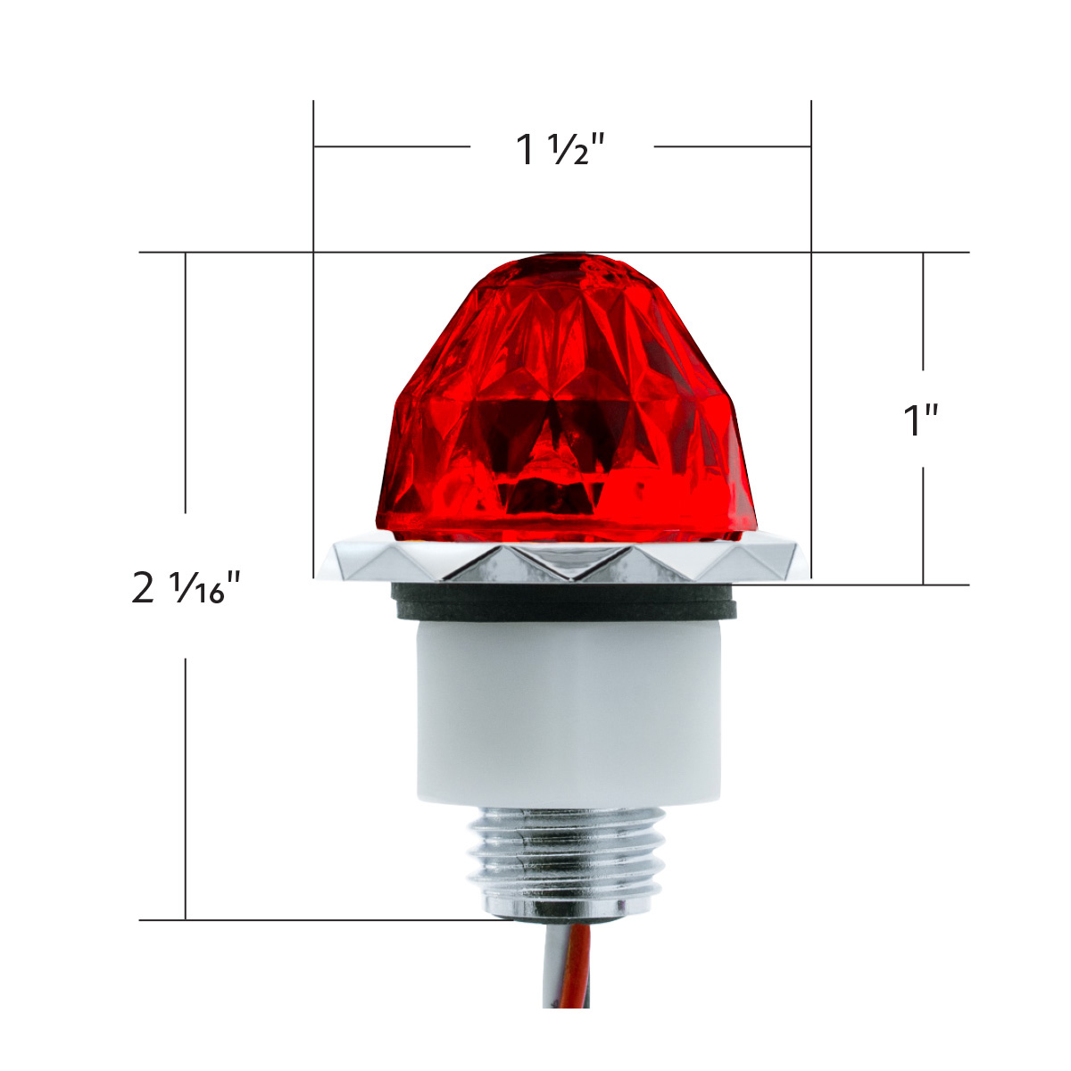2 LED Dual Function Mini Crystal Watermelon Light (Clearance/Marker)-Red LED/Red Lens - Thumbnail 8