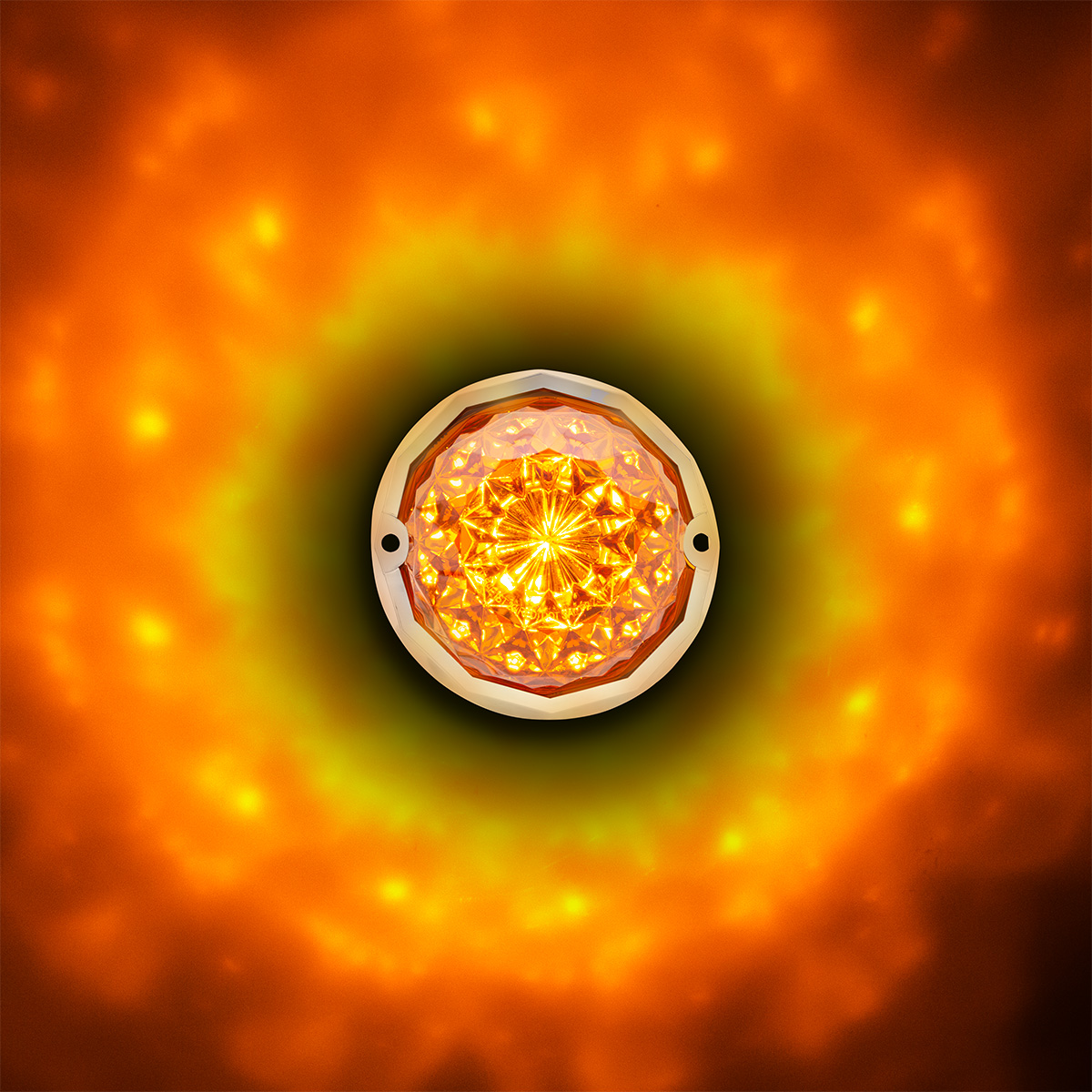 19 LED Dual Function Crystal Watermelon Light Kit With Bezel-Amber LED/Amber Lens - Thumbnail 11