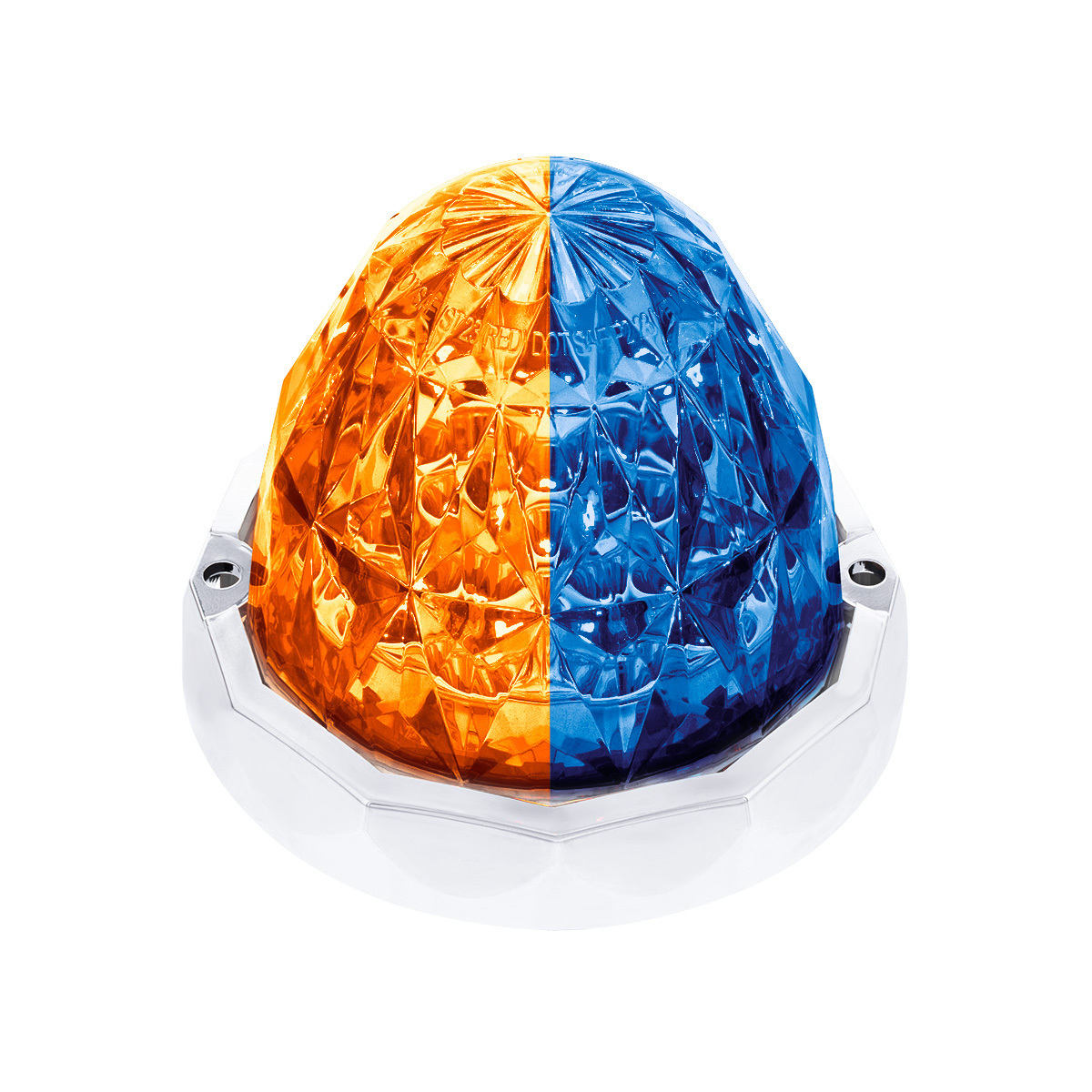 Double Fury 19 LED Dual Function Crystal Watermelon Light Kit With Bezel-Amber & Blue LED/Clear Lens - Thumbnail 19