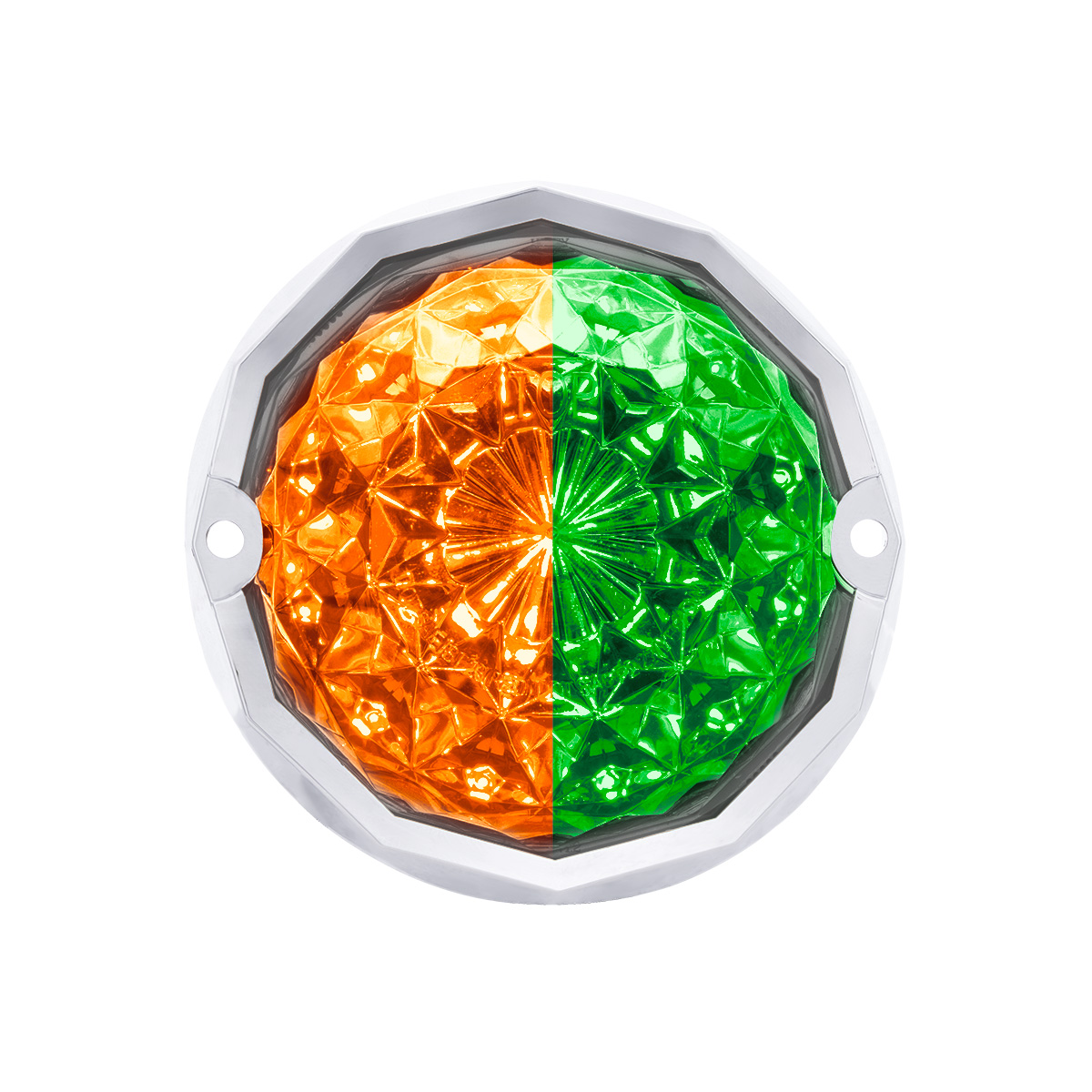 Double Fury 19 LED Dual Function Crystal Watermelon Light Kit With Bezel-Amber & Green LED/Clear Lens - Thumbnail 8