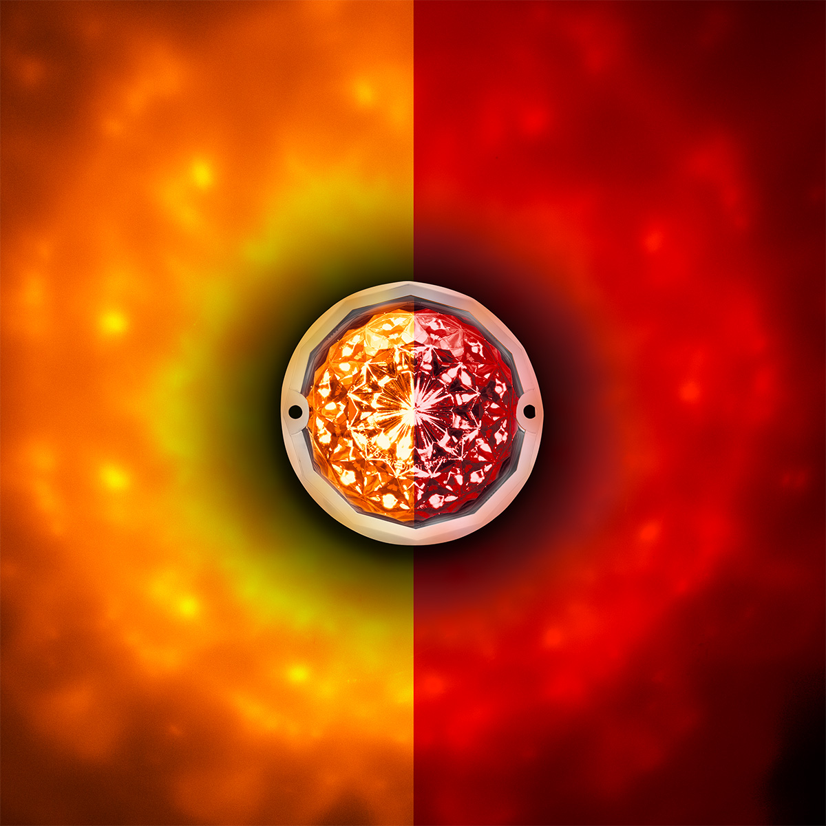 Double Fury 19 LED Dual Function Crystal Watermelon Light Kit With Bezel-Amber & Red LED/Clear Lens - Thumbnail 16