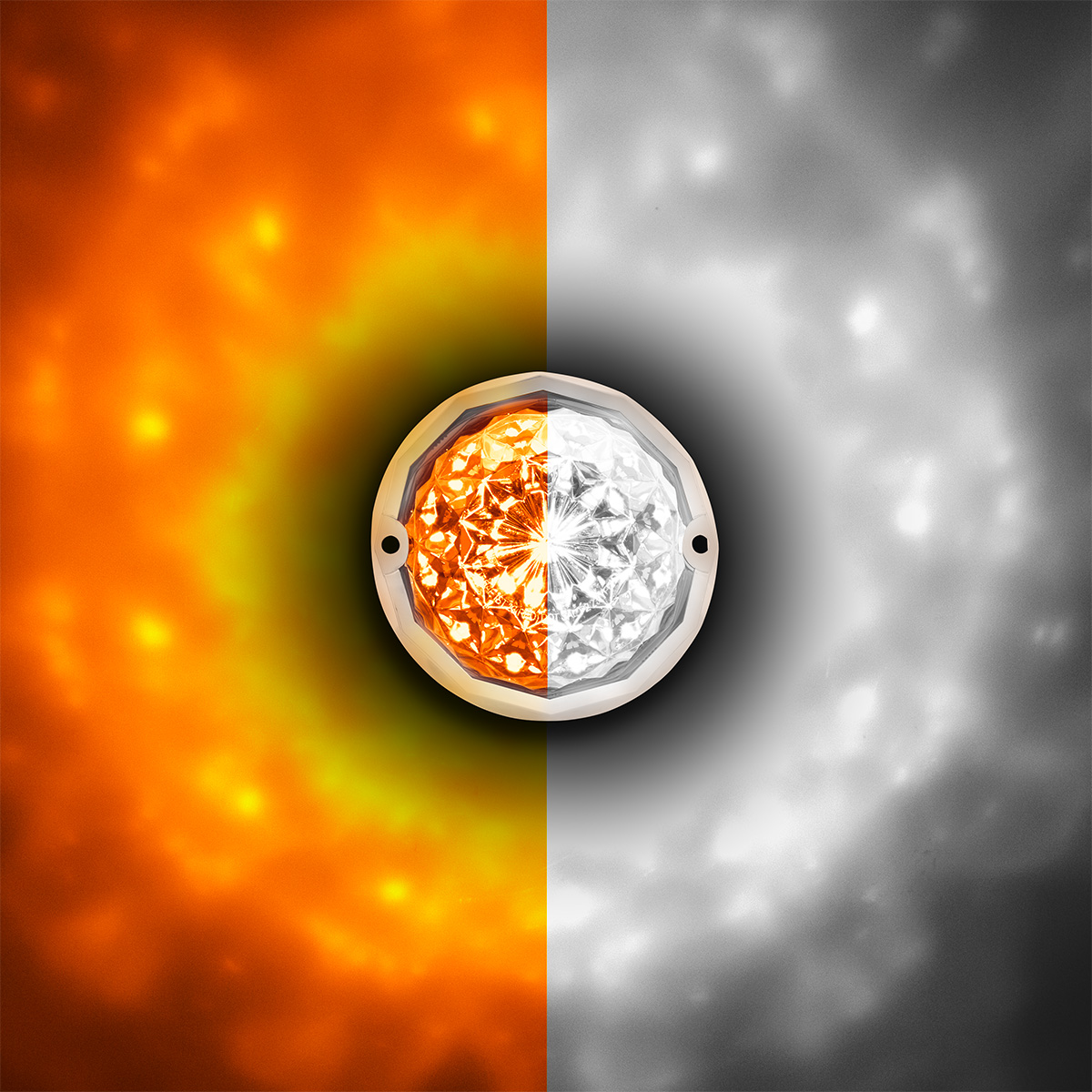 Double Fury 19 LED Dual Function Crystal Watermelon Light Kit With Bezel-Amber & White LED/Clear Lens - Thumbnail 16