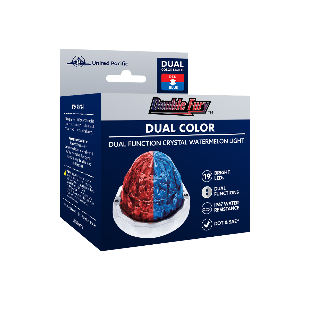 Double Fury 19 LED Dual Function Crystal Watermelon Light Kit With Bezel-Red & Blue LED/Clear Lens - Thumbnail 18