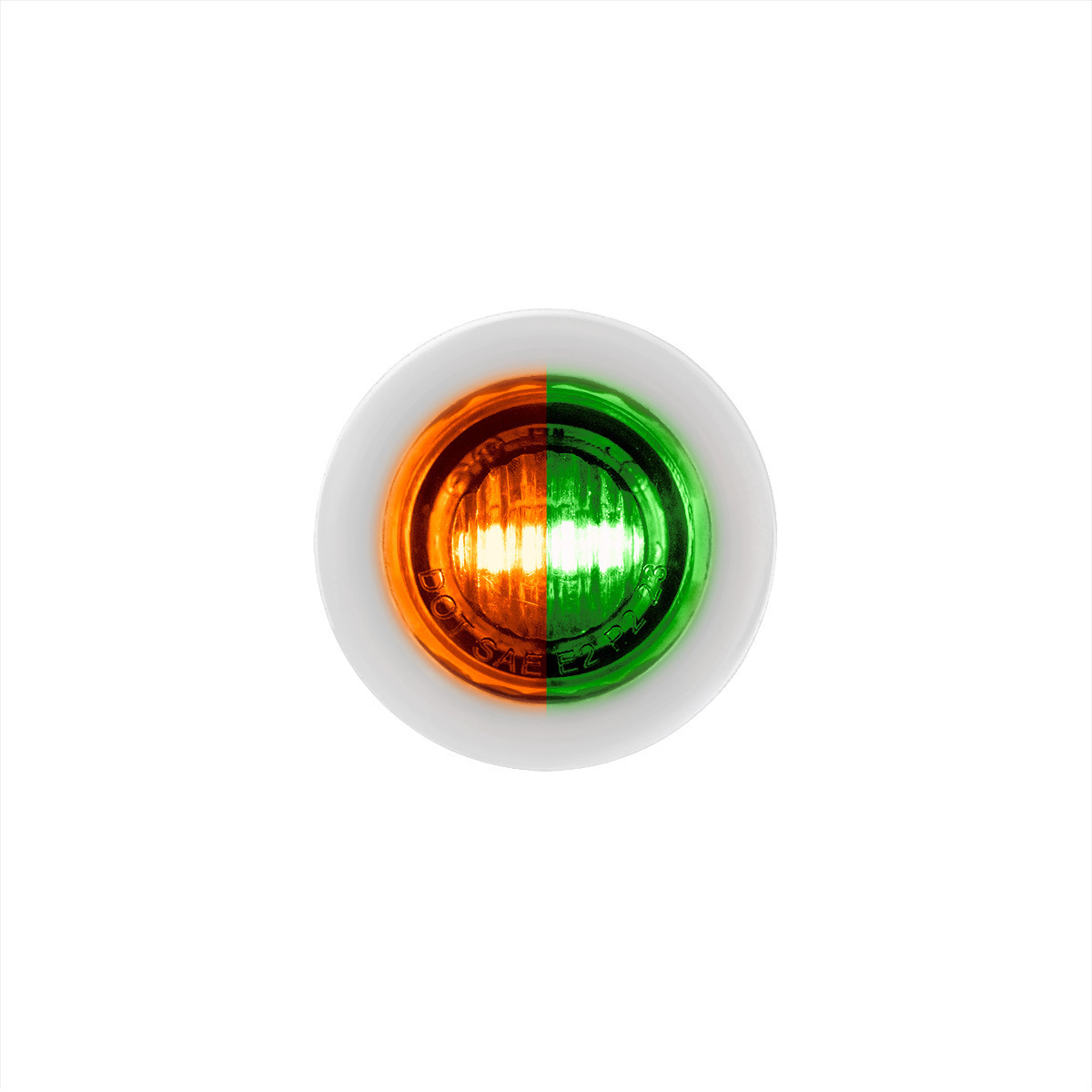2 LED 3/4" Mini Dual Function Double Fury Light (Clearance/Marker) - Amber & Green LED/Clear Lens - Thumbnail 14