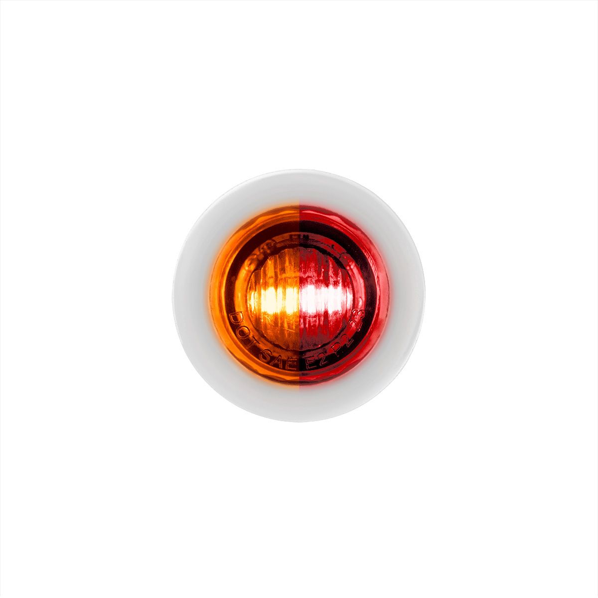 2 LED 3/4" Mini Dual Function Double Fury Light (Clearance/Marker) - Amber & Red LED/Clear Lens