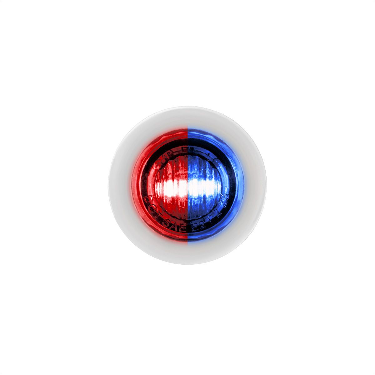 2 LED 3/4" Mini Dual Function Double Fury Light (Clearance/Marker) - Red & Blue LED/Clear Lens