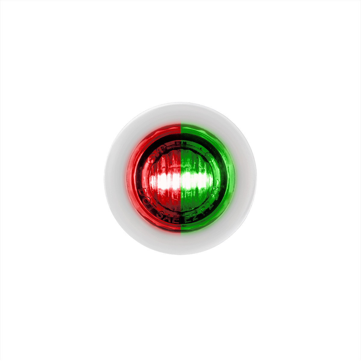2 LED 3/4" Mini Dual Function Double Fury Light (Clearance/Marker) - Red & Green LED/Clear Lens - Thumbnail 14