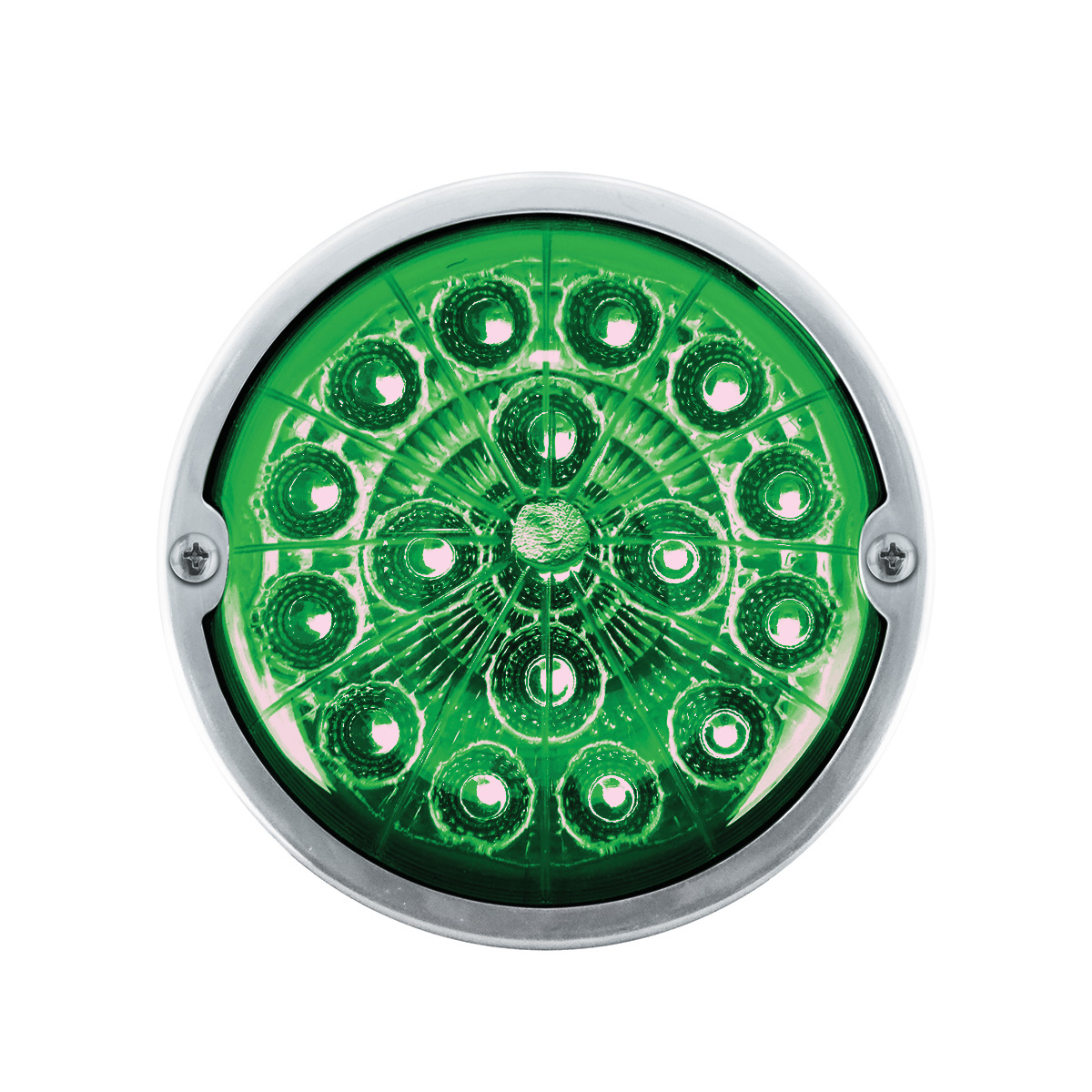 Double Fury 17 LED Dual Function Watermelon Torpedo Cab Light-Amber & Green LED/Clear Lens - Thumbnail 7