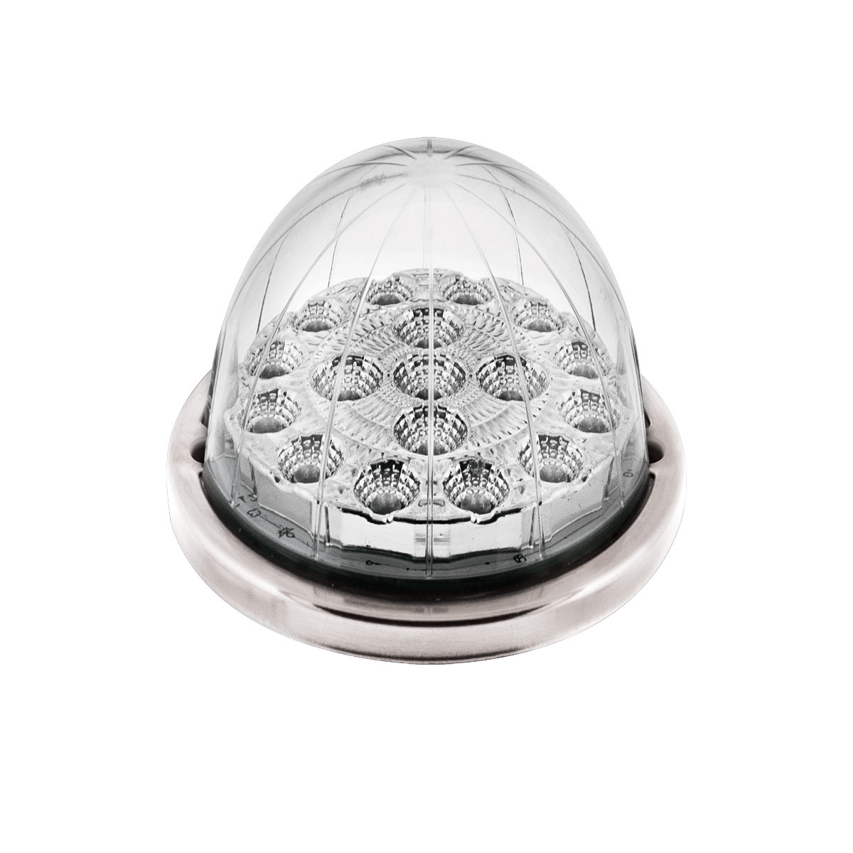 17 LED Watermelon Dual Function Double Fury Light Flush Mount Kit With Low Profile SS Bezel- Amber & Green LED - Thumbnail 4