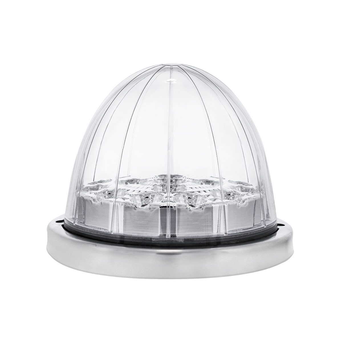 17 LED Watermelon Dual Function Double Fury Light Flush Mount Kit With Low Profile SS Bezel-Amber & Red LED - Thumbnail 9