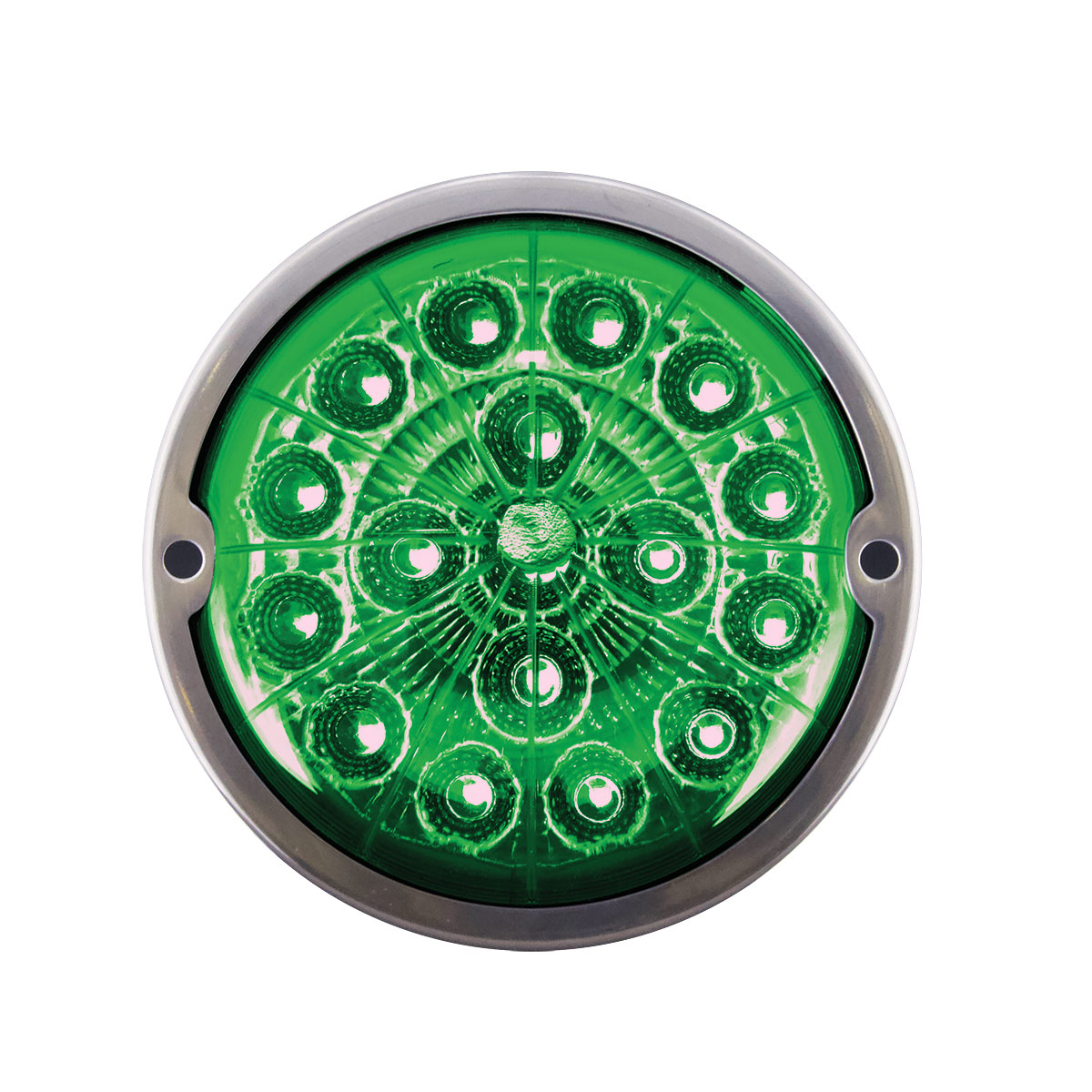 17 LED Watermelon Dual Function Double Fury Light Flush Mount Kit With Low Profile SS Bezel-Red & Green LED - Thumbnail 7