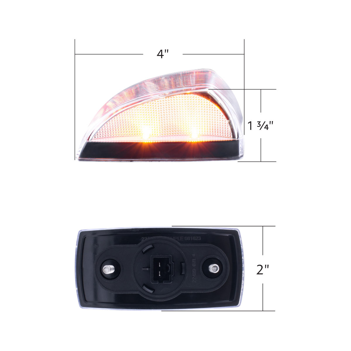 8 LED Cab Light For Freightliner M2-Amber LED/Clear Lens - Thumbnail 9
