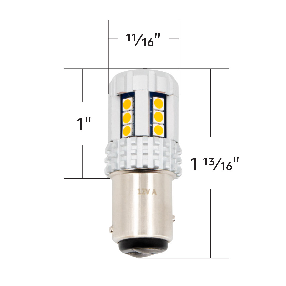 High Power 18 LED 1157 Bulb-Amber - Thumbnail 8