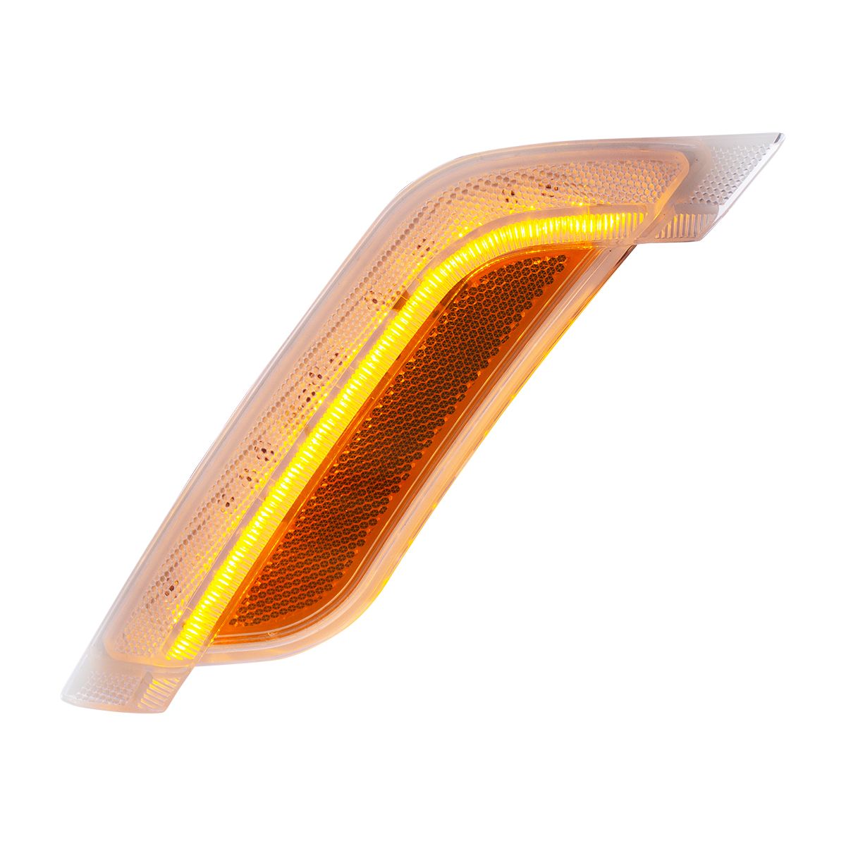 12 Amber LED Fender Turn Signal Light For Peterbilt 579 (2012-2021) & 587 (2012-2018)- Driver, Clear Lens