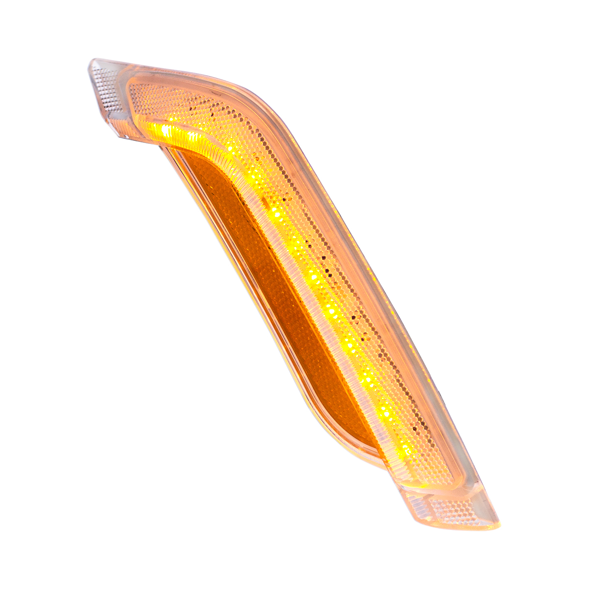12 Amber LED Fender Turn Signal Light For Peterbilt 579 (2012-2021) & 587 (2012-2018)- Passenger, Clear Lens - Thumbnail 3