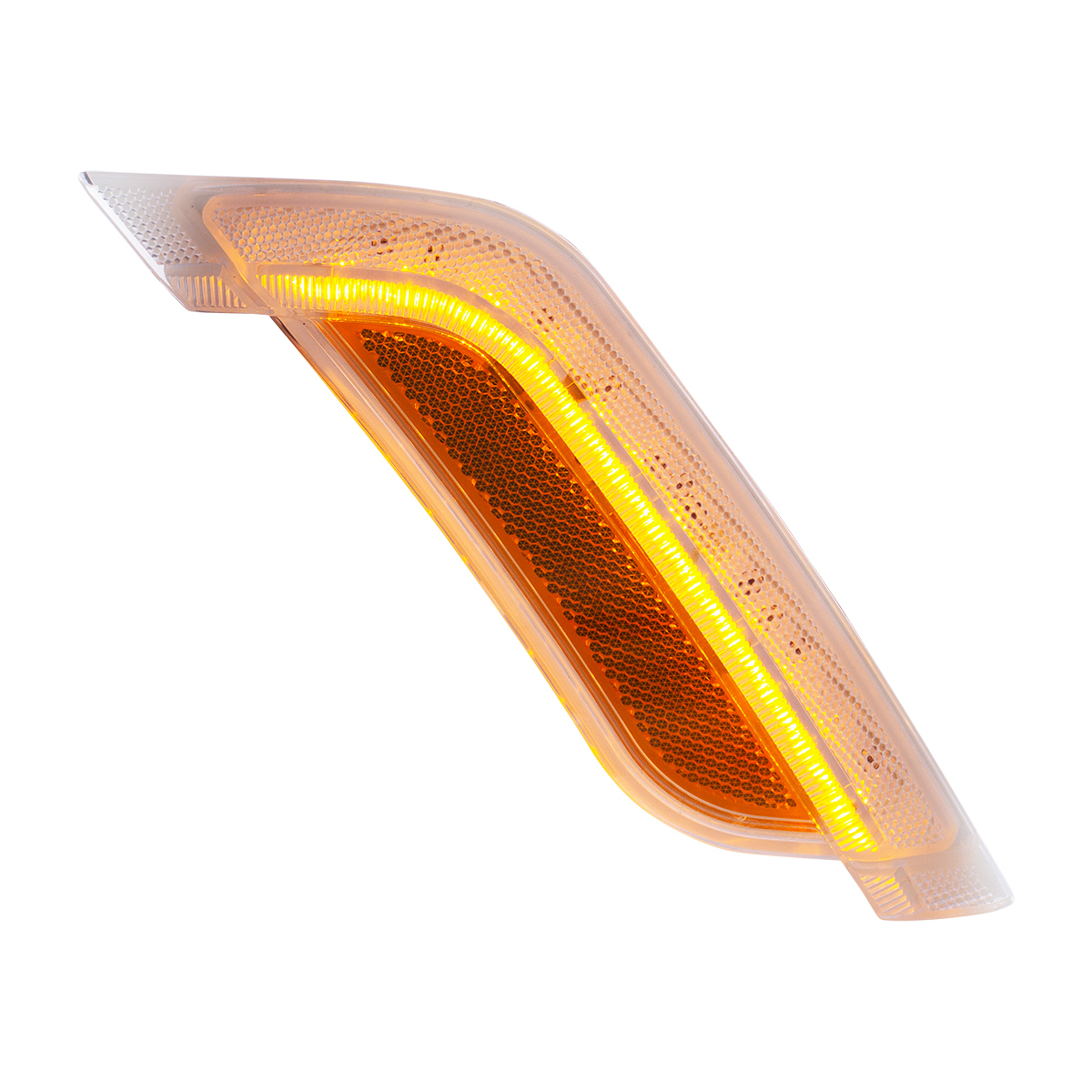 12 Amber LED Fender Turn Signal Light For Peterbilt 579 (2012-2021) & 587 (2012-2018)- Passenger, Clear Lens - Thumbnail 8