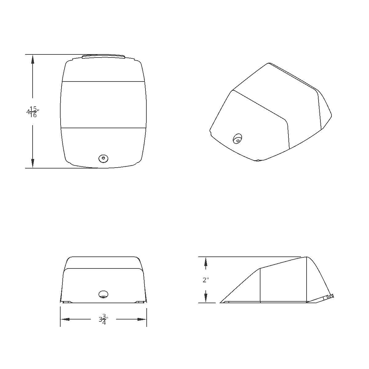 17 LED Reflector Square Cab Light - Amber LED/Amber Lens (5-Pack) - Thumbnail 5