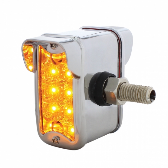 10 LED Dual Function Reflector Double Face Light W/Visor - Vertical Side Mount - Amber & Red LED/Amber & Red Lens